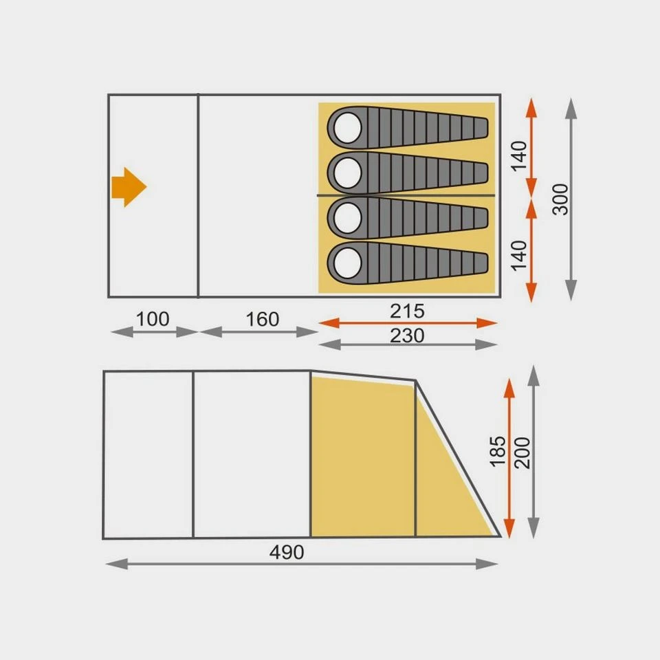 Hampton 4 Nightfall Family Tent 2 Hampton 4 Nightfall Family Tent - Image 2