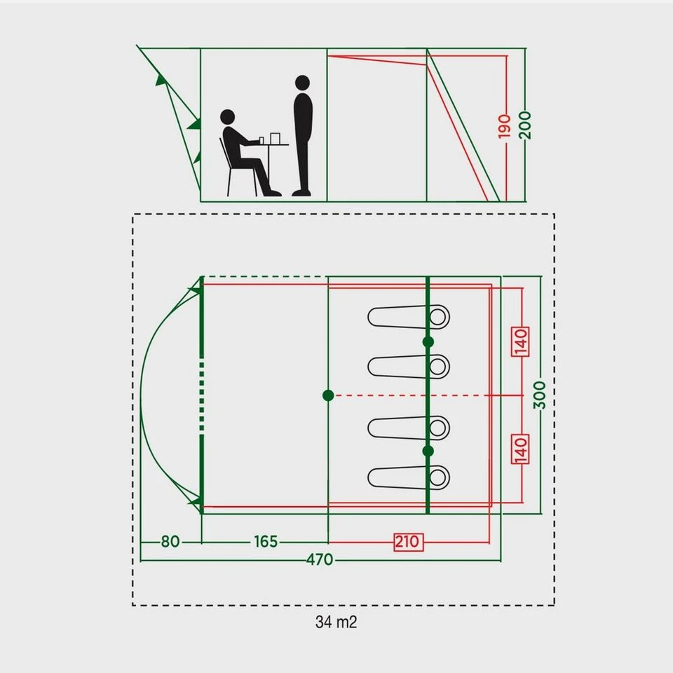 Coleman Meadowood 4 Person Tent With Blackout Bedrooms 2 Coleman Meadowood 4 Person Tent With Blackout Bedrooms - Image 2
